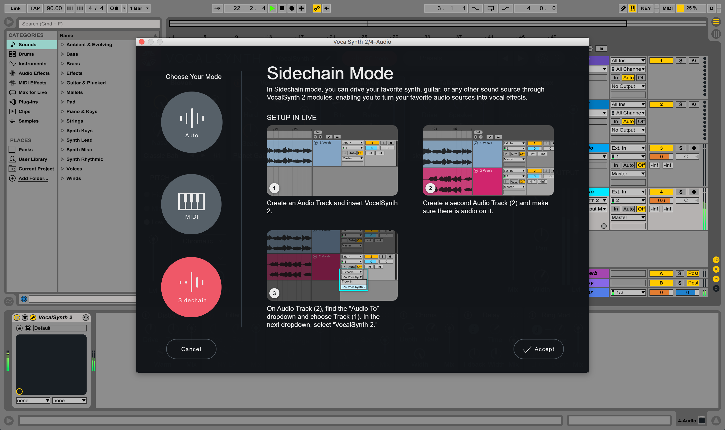Sidechain mode