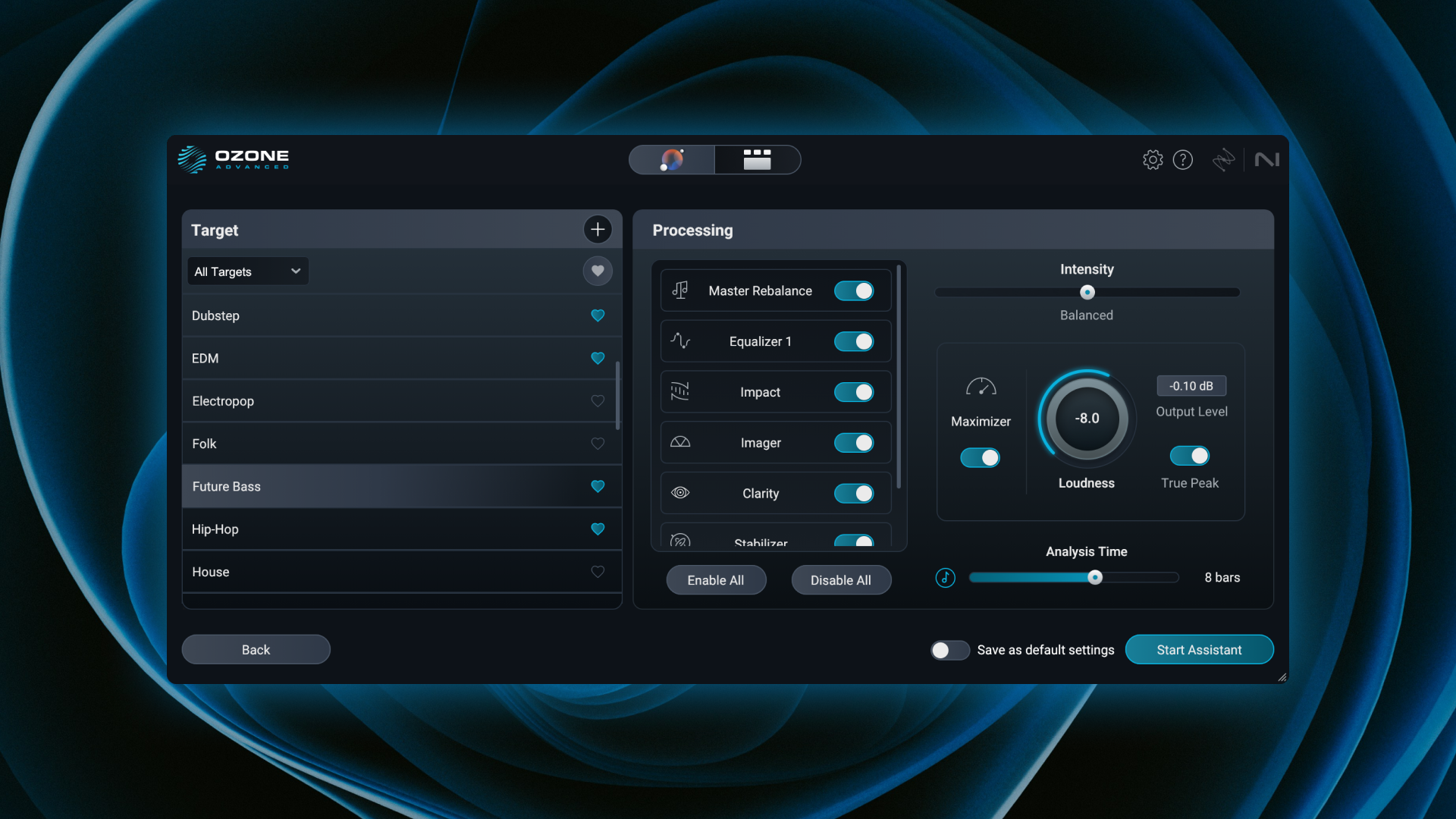 תצוגת Master Assistant ב-iZotope Ozone 12