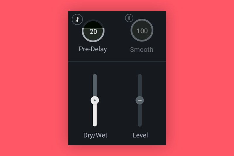 Smooth, Pre-Delay, & Mixing Controls