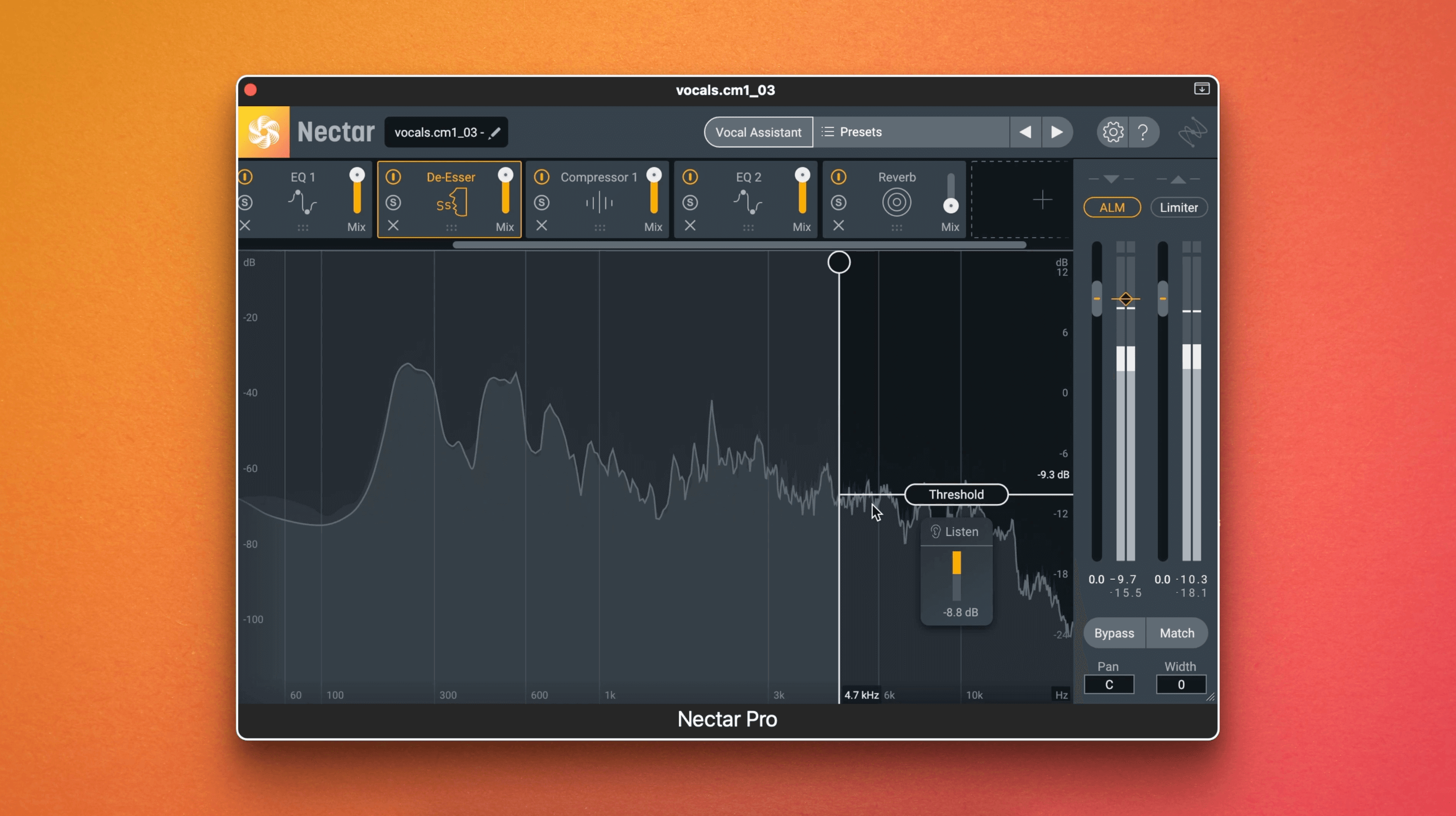 de-esser module in nectar pro
