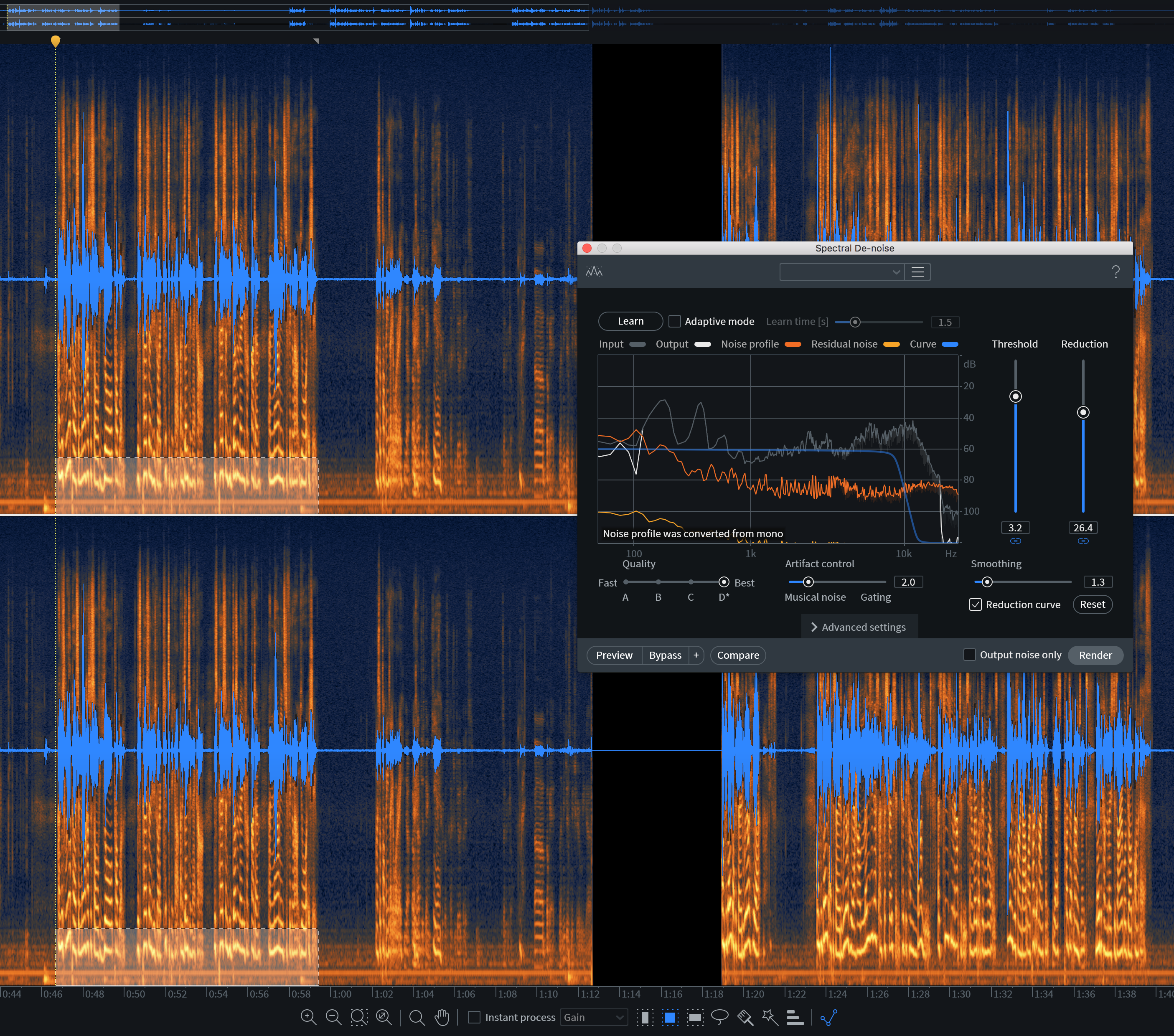 Spectral De-noise in RX 7