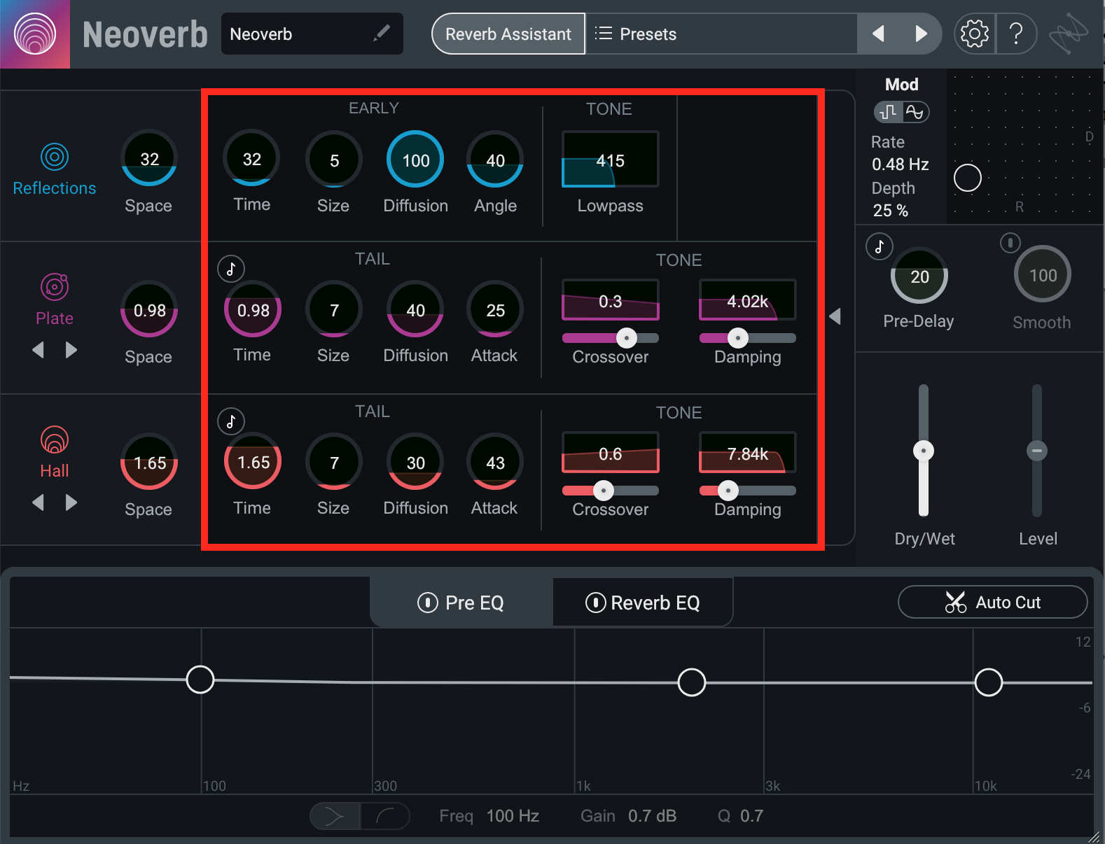 Neoverb Advanced Panel