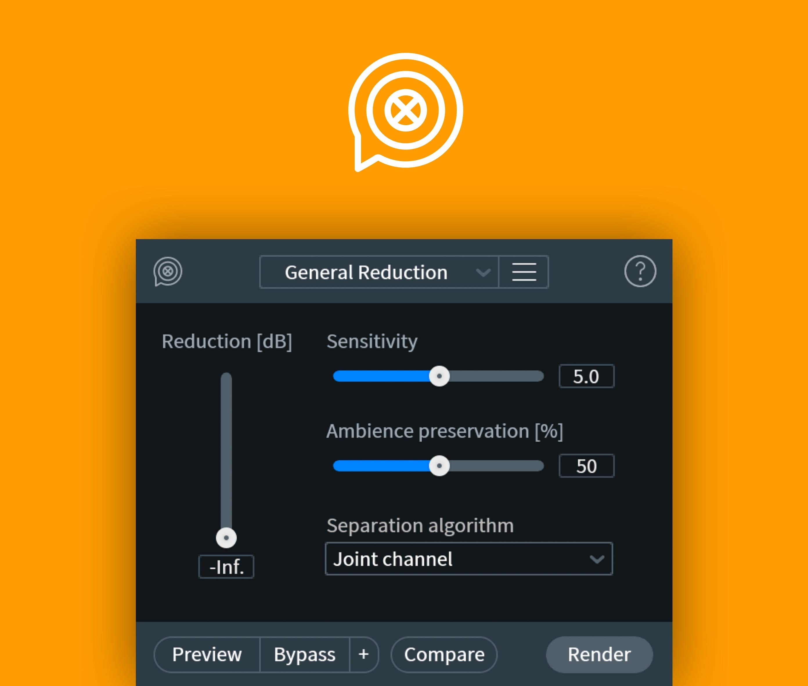 iZotope Dialogue De-reverb module