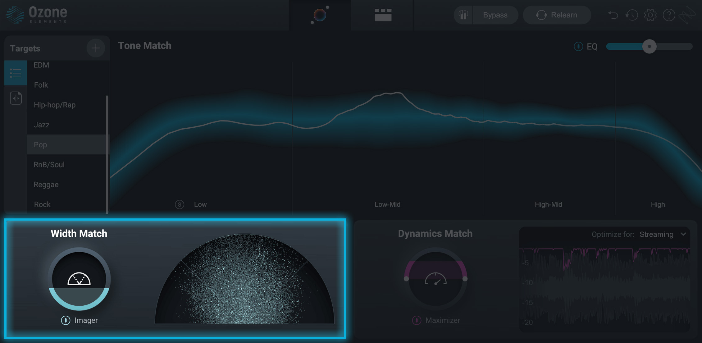 Width Match settings in Ozone Elements