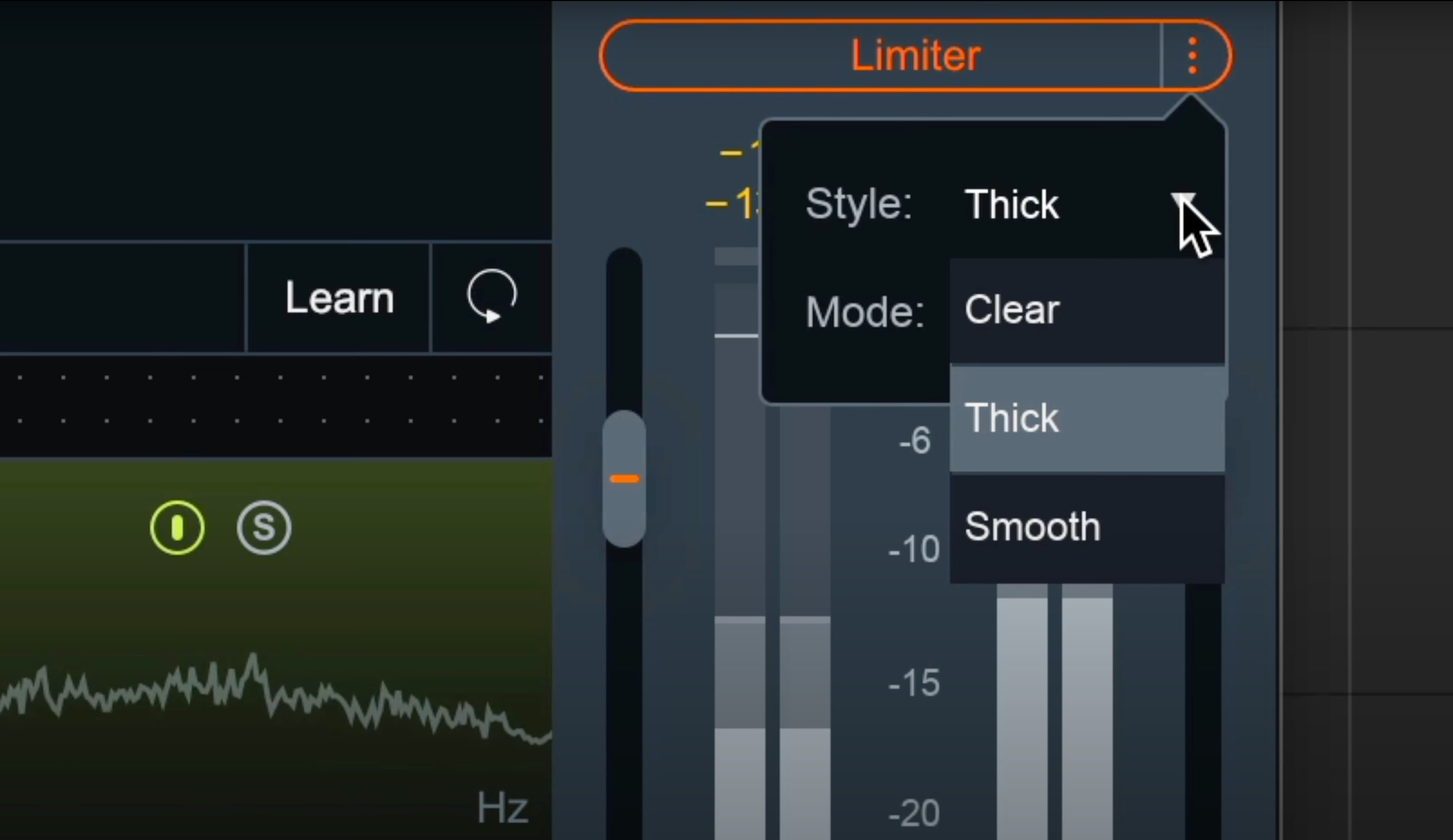 Limiter styles include Clear, Thick, and Smooth in Neutron