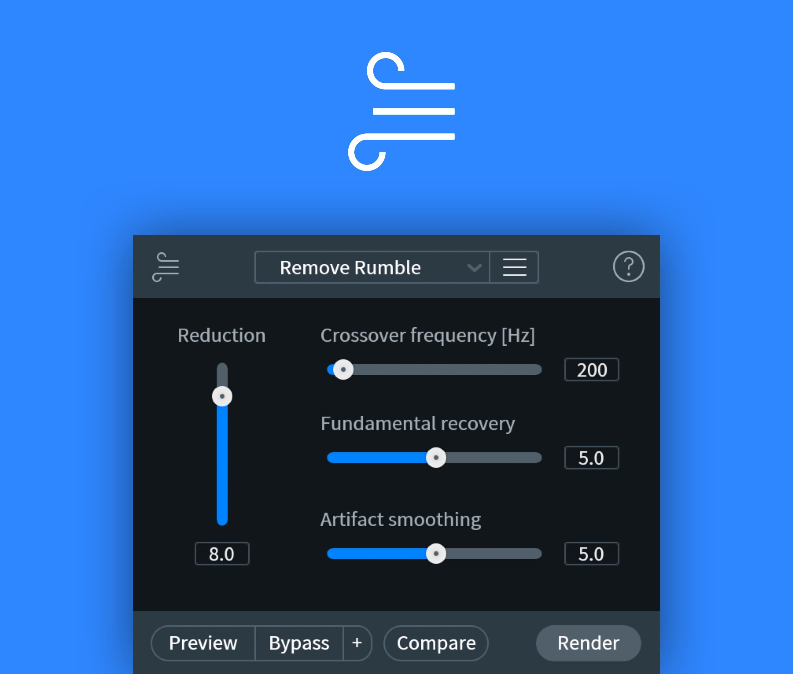 iZotope De-rustle module