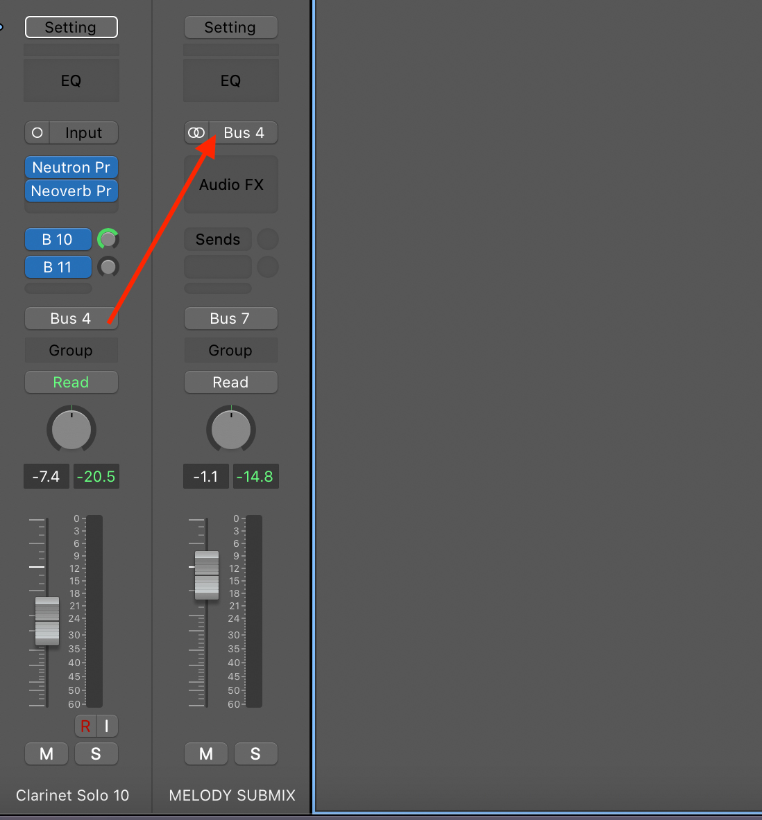Routing to a submix