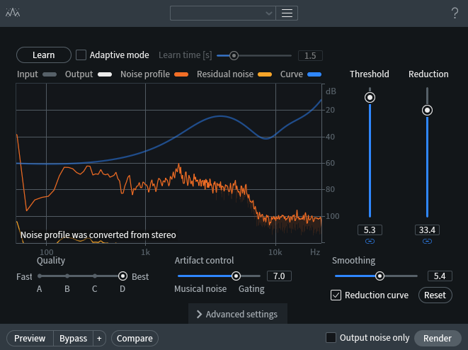 RX 7 Spectral De-noise