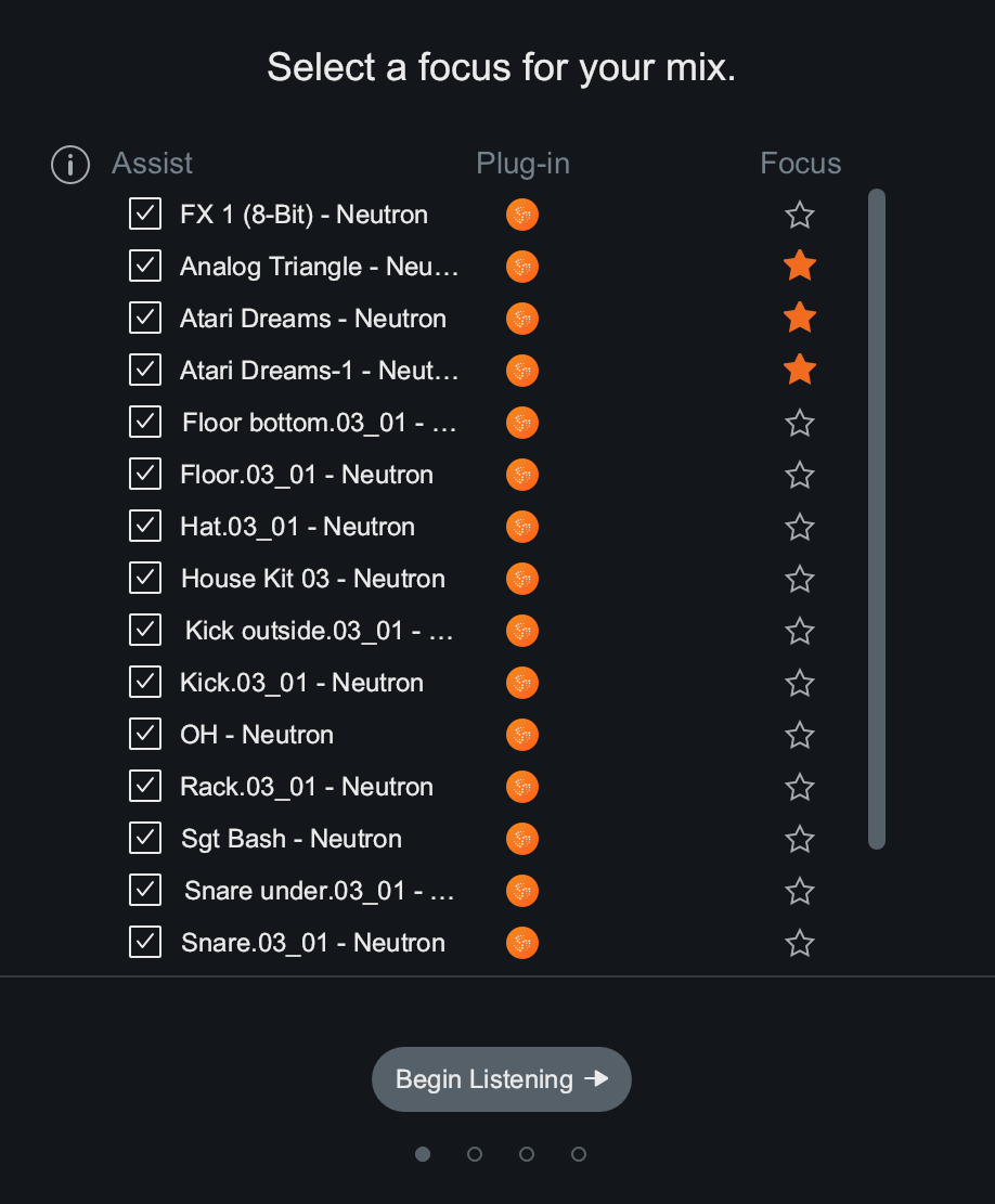 Balance, Focus list