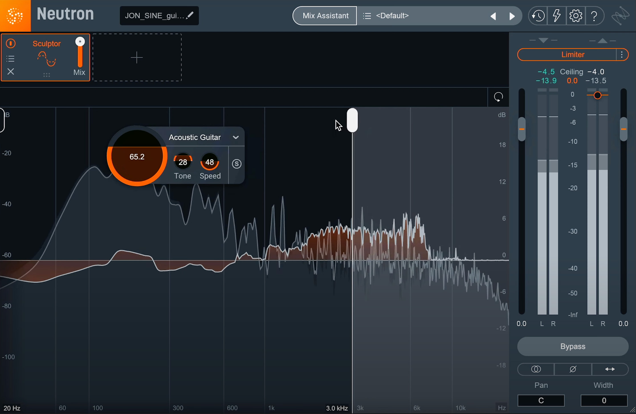 Cut out parts of the frequency domain with built-in Sculptor bands in Neutron