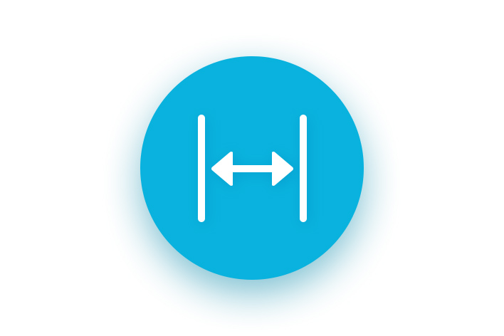 arrows illustrating width