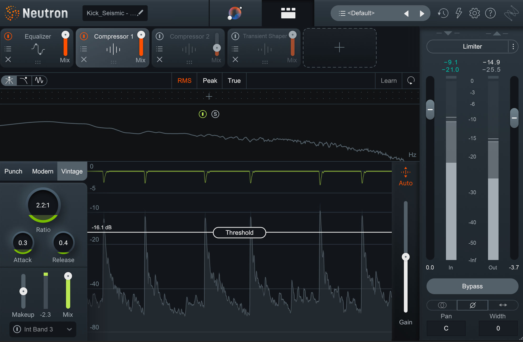 Using compression to tame pokiness on the kick with Neutron