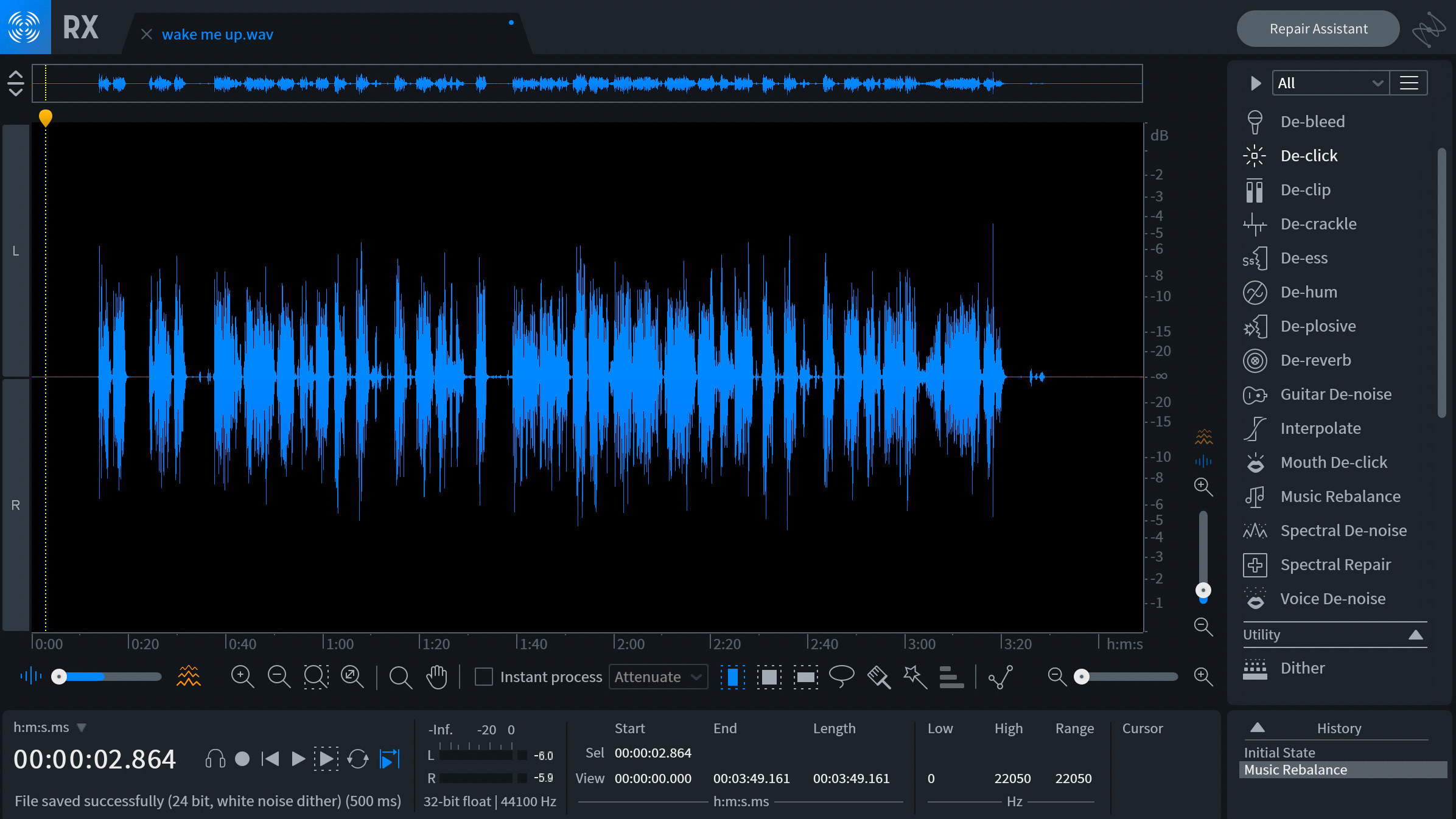 Isolated vocal in RX