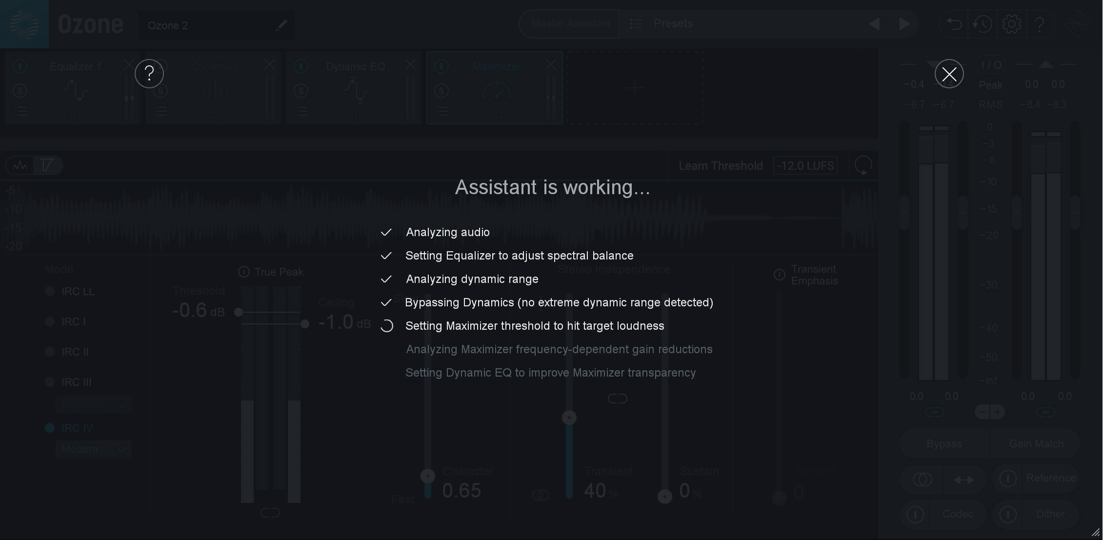 master assistant in ozone pro