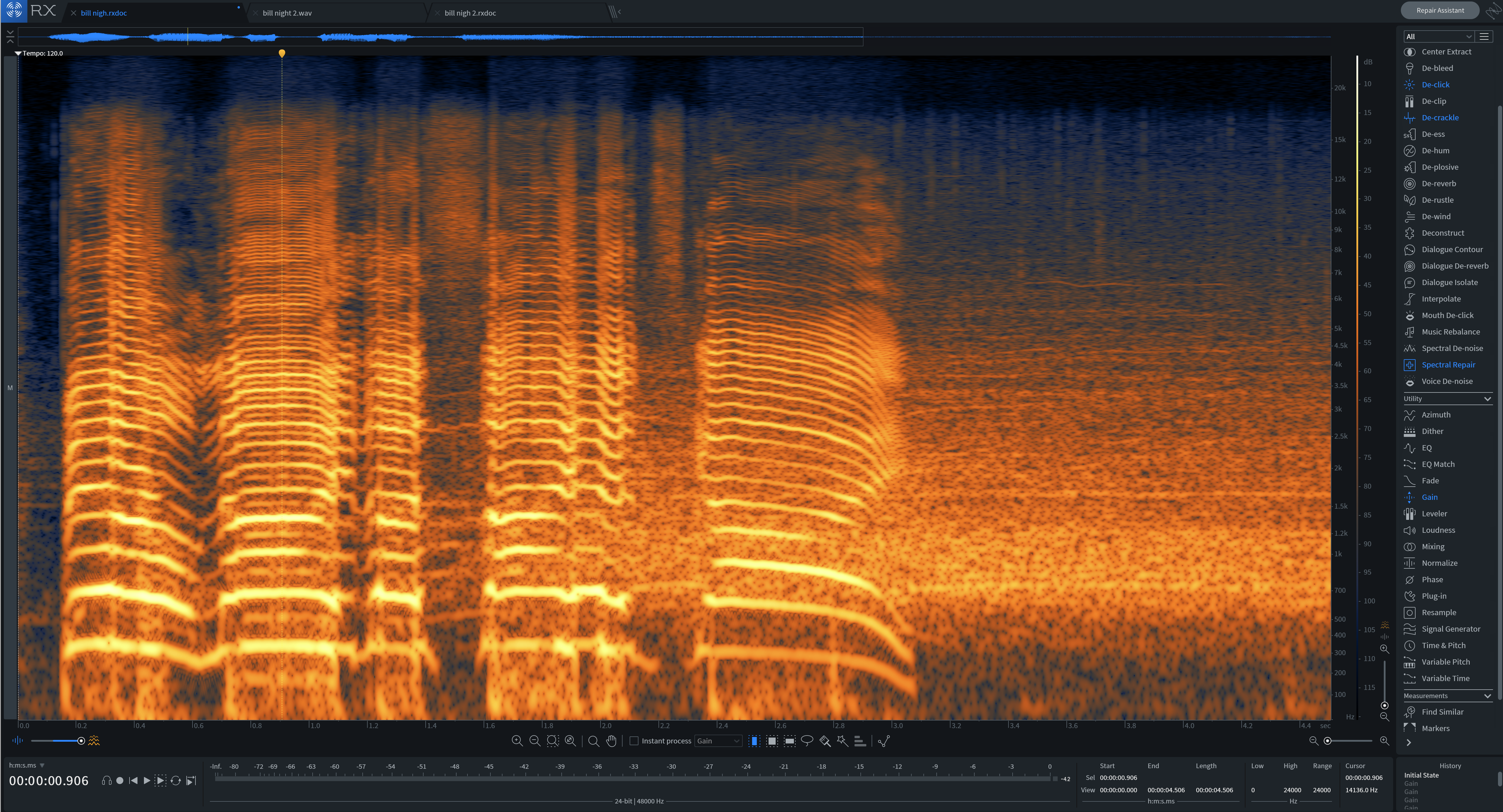 The Spectrogram in RX 7 helps visually identify distortion in your audio.