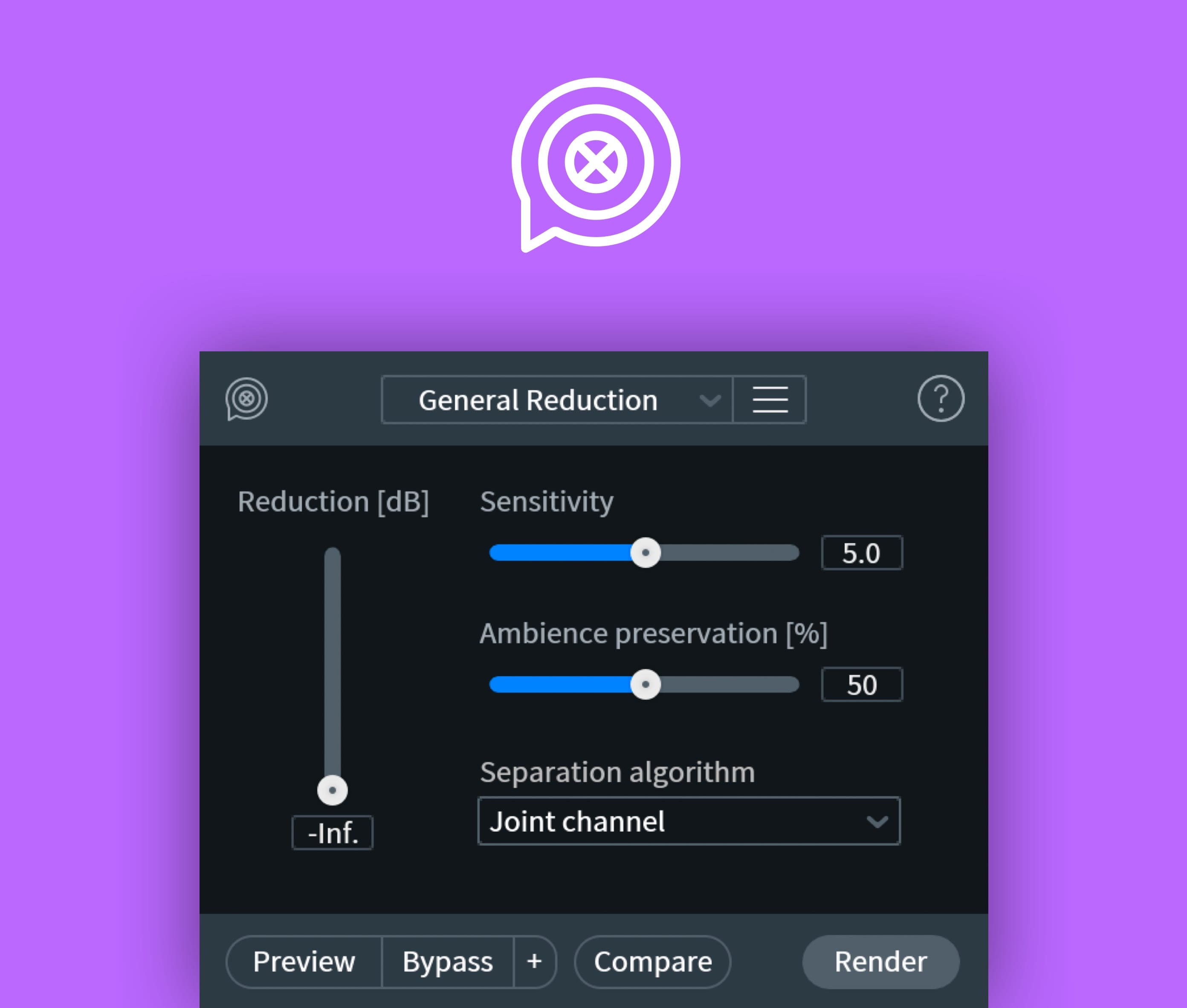 iZotope Dialogue De-reverb module