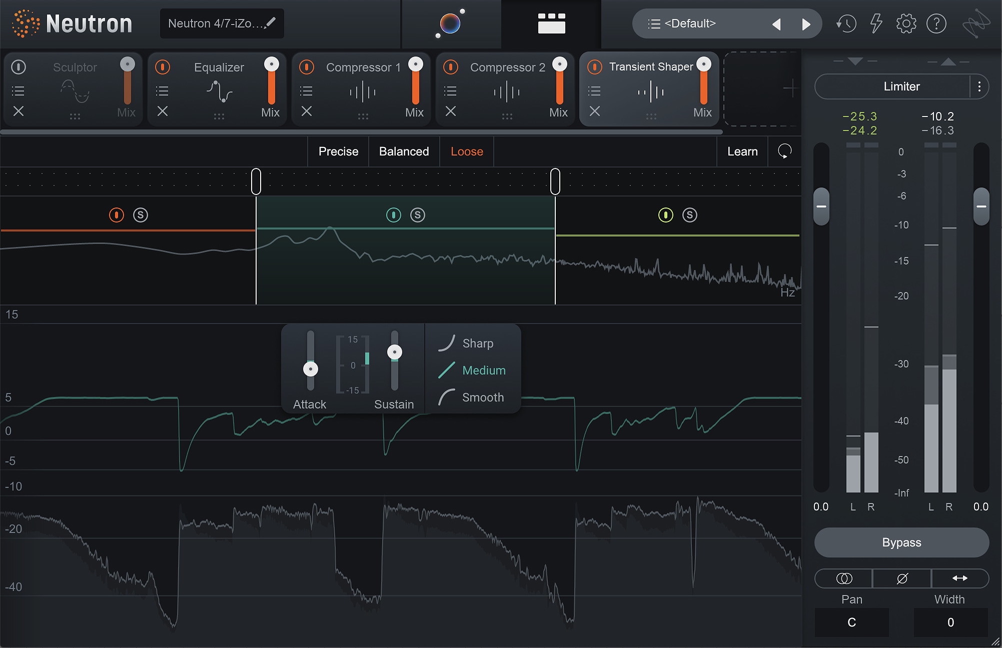 Using Neutron Transient Shaper to give the keys a smoother ride and a longer tail