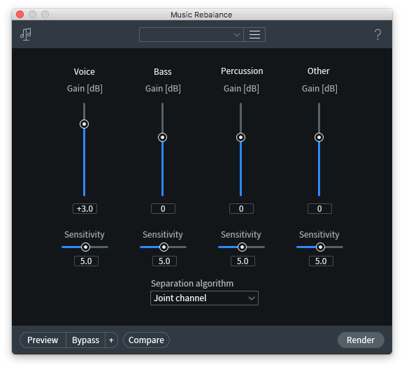 The Music Rebalance module in RX 7