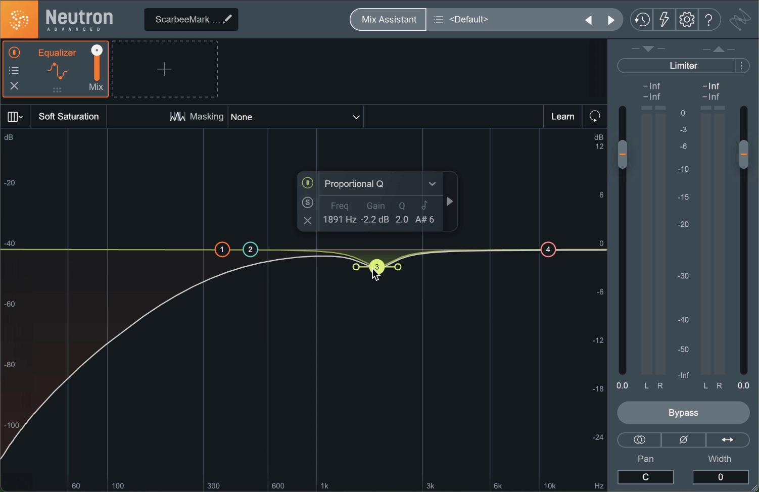 Adding a high pass filter to the SCARBEE MARK I track using Neutron’s Equalizer module