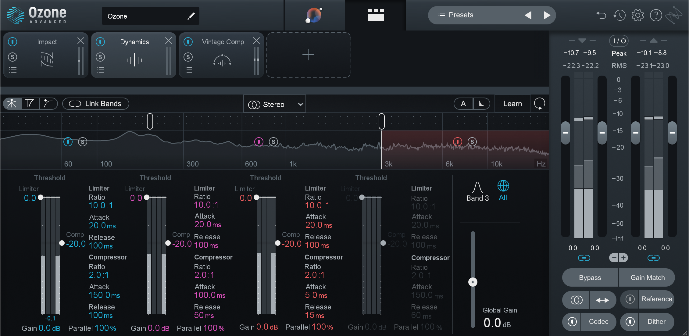 Ian’s 3-band starting preset for the Ozone Dynamics module