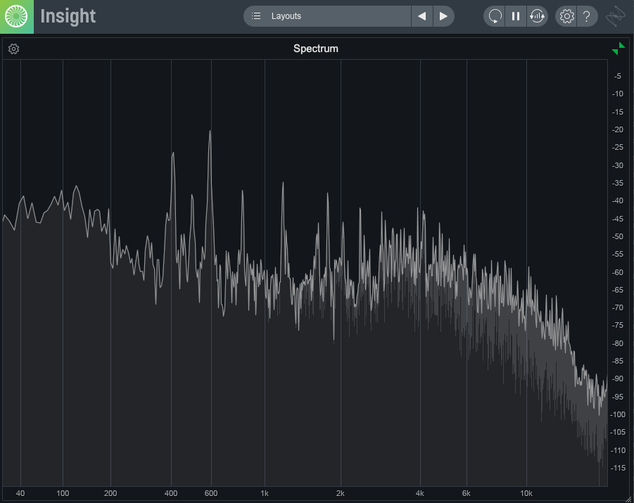 Frequency spectrum of music in Insight Pro