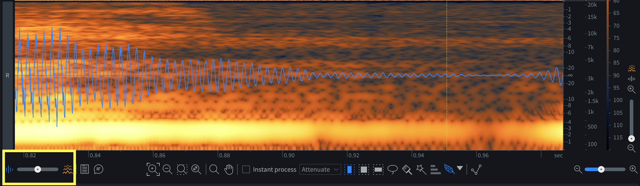 Waveform/Spectrogram Opacity slider