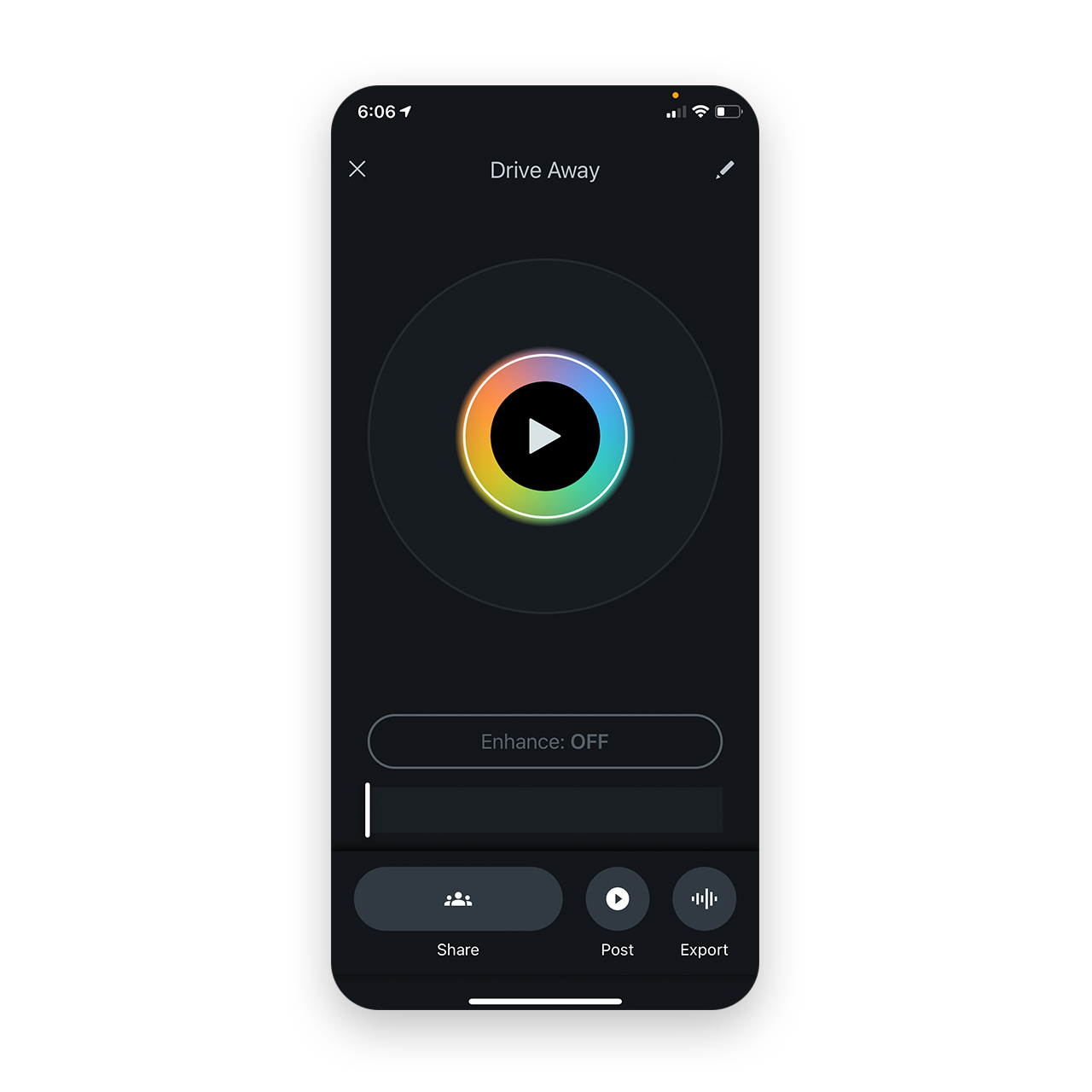 screenshot of sharing options in the Spire app