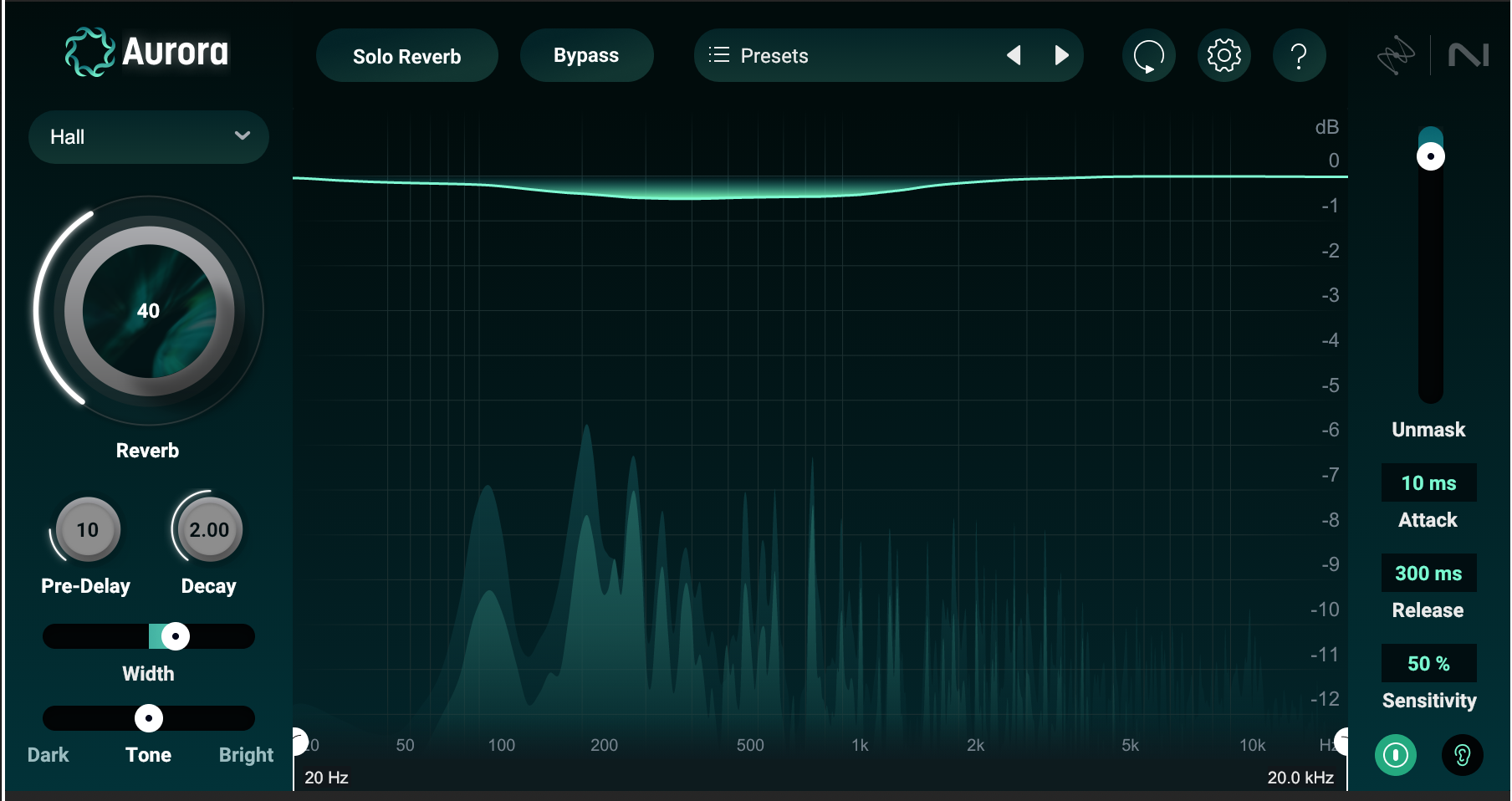 Using Aurora’s Hall reverb to create a sense of space
