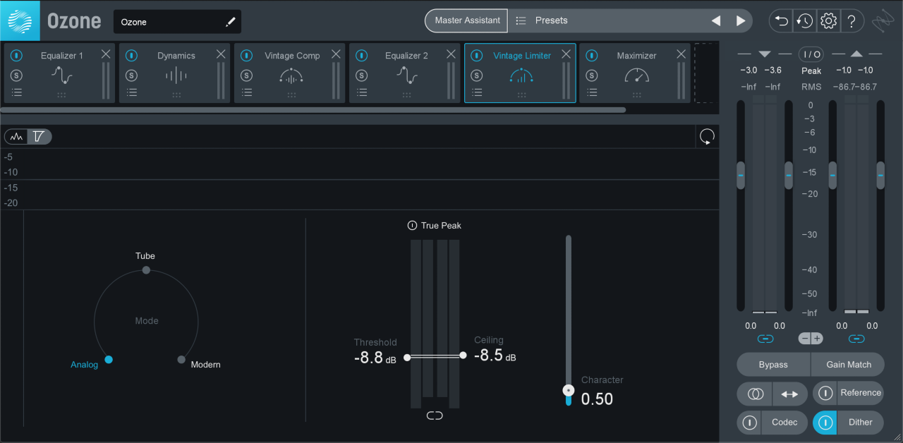 Using sweetening limiter in Ozone Pro