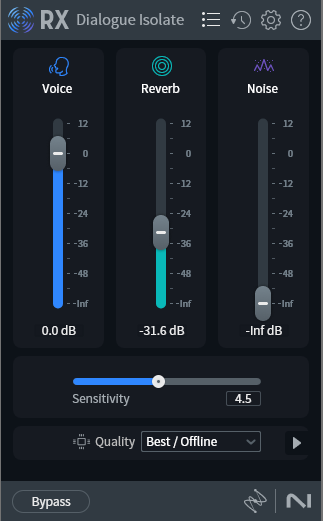 Dialogue Isolate in RX 11 removes background noise and extra reverb using AI