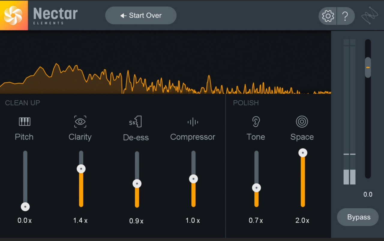 After selecting the vibe and intensity you are presented with a vocal signal chain
