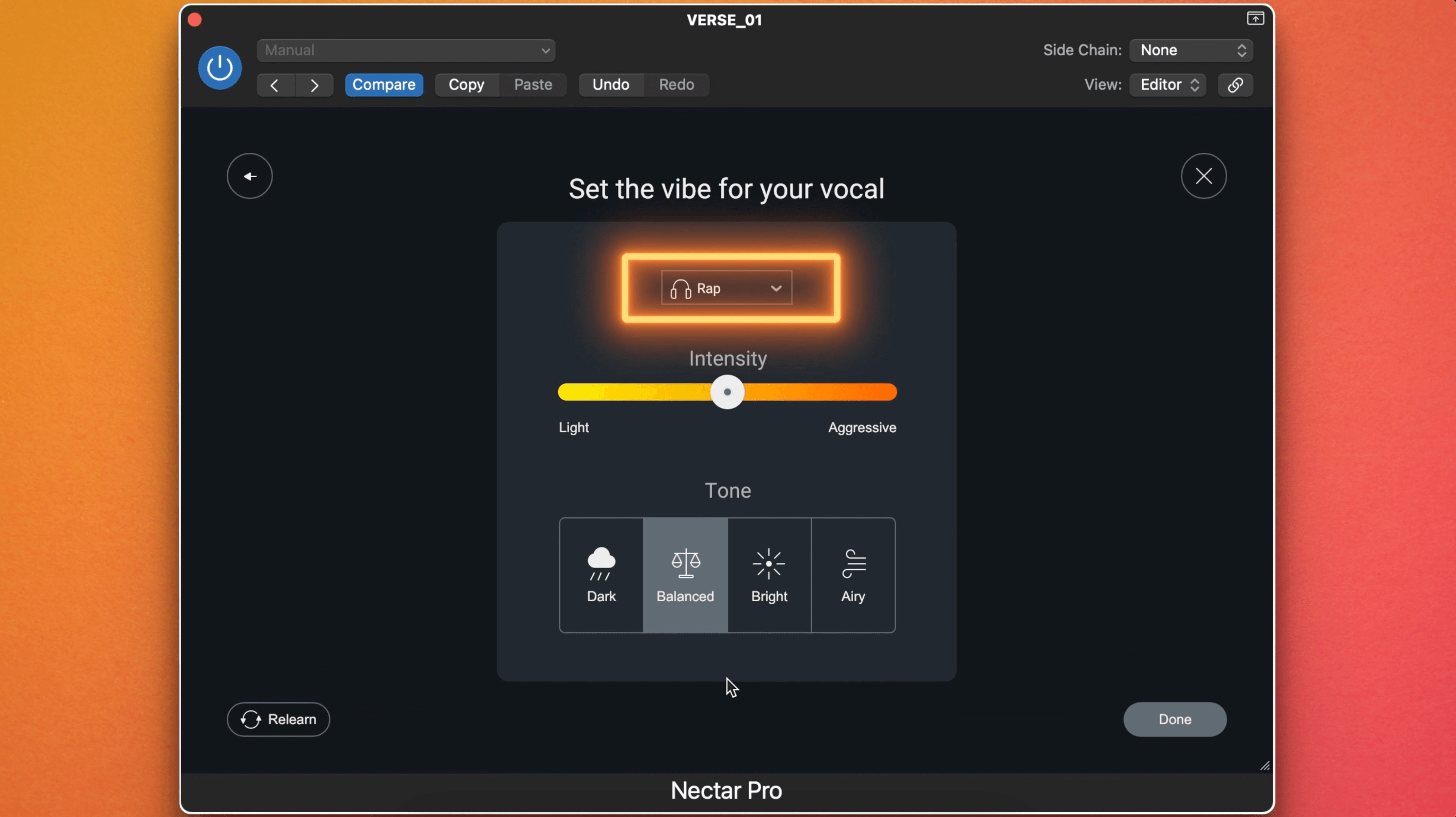 Nectar Pro can detect rapped or sung vocals and can narrow down the best range of options for your performance