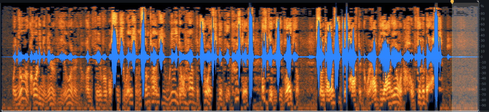 Spectrogram view, selecting exposed noise for Spectral De-noise to learn