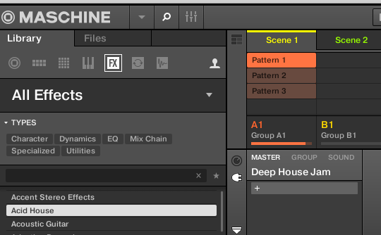 Clicking on ‘MASTER’ will allow you to insert an Ozone 9 preset on your Maschine project’s Master Bus.png