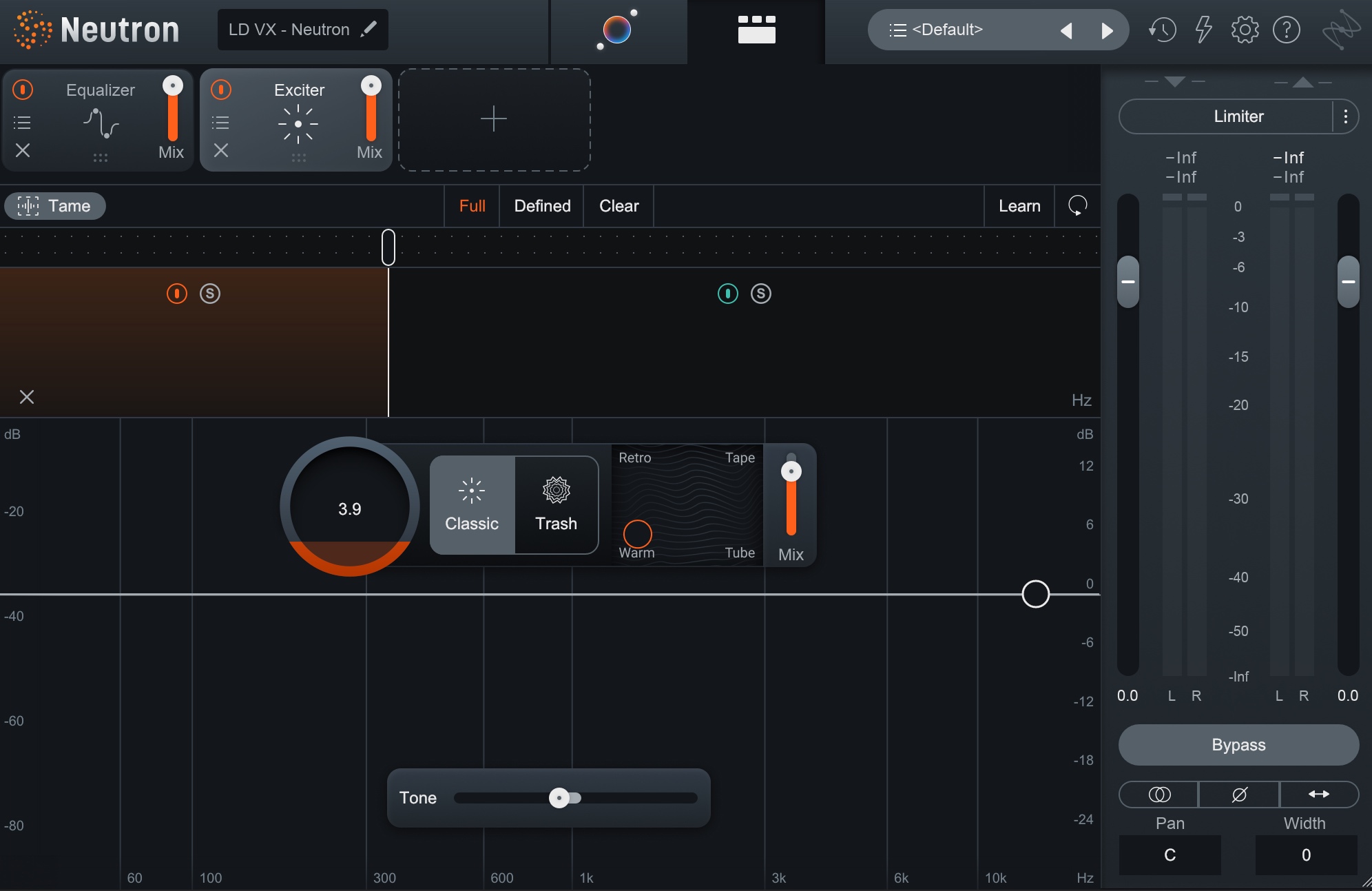 Neutron exciter settings