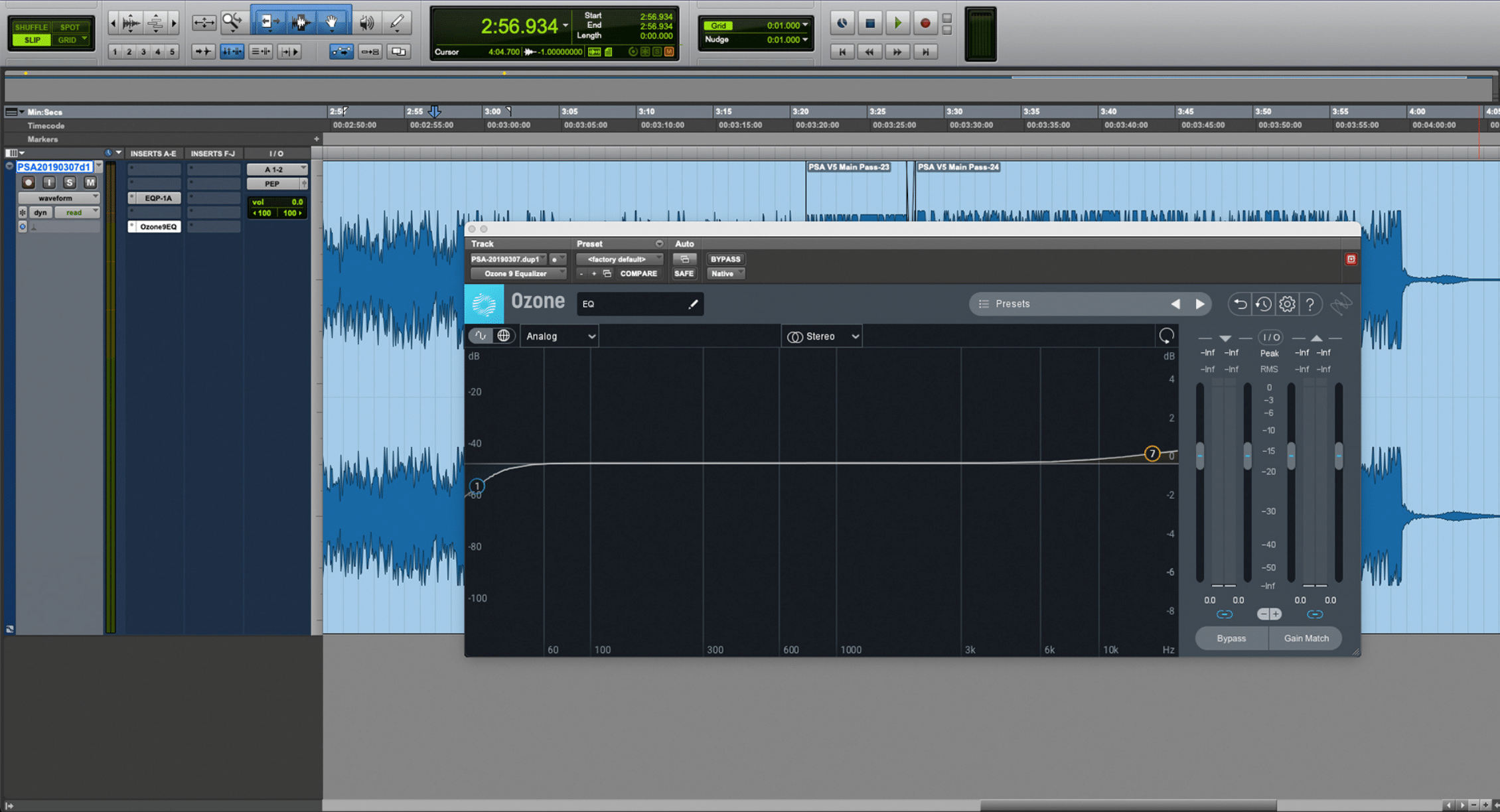 PSA Ozone EQ settings without automation