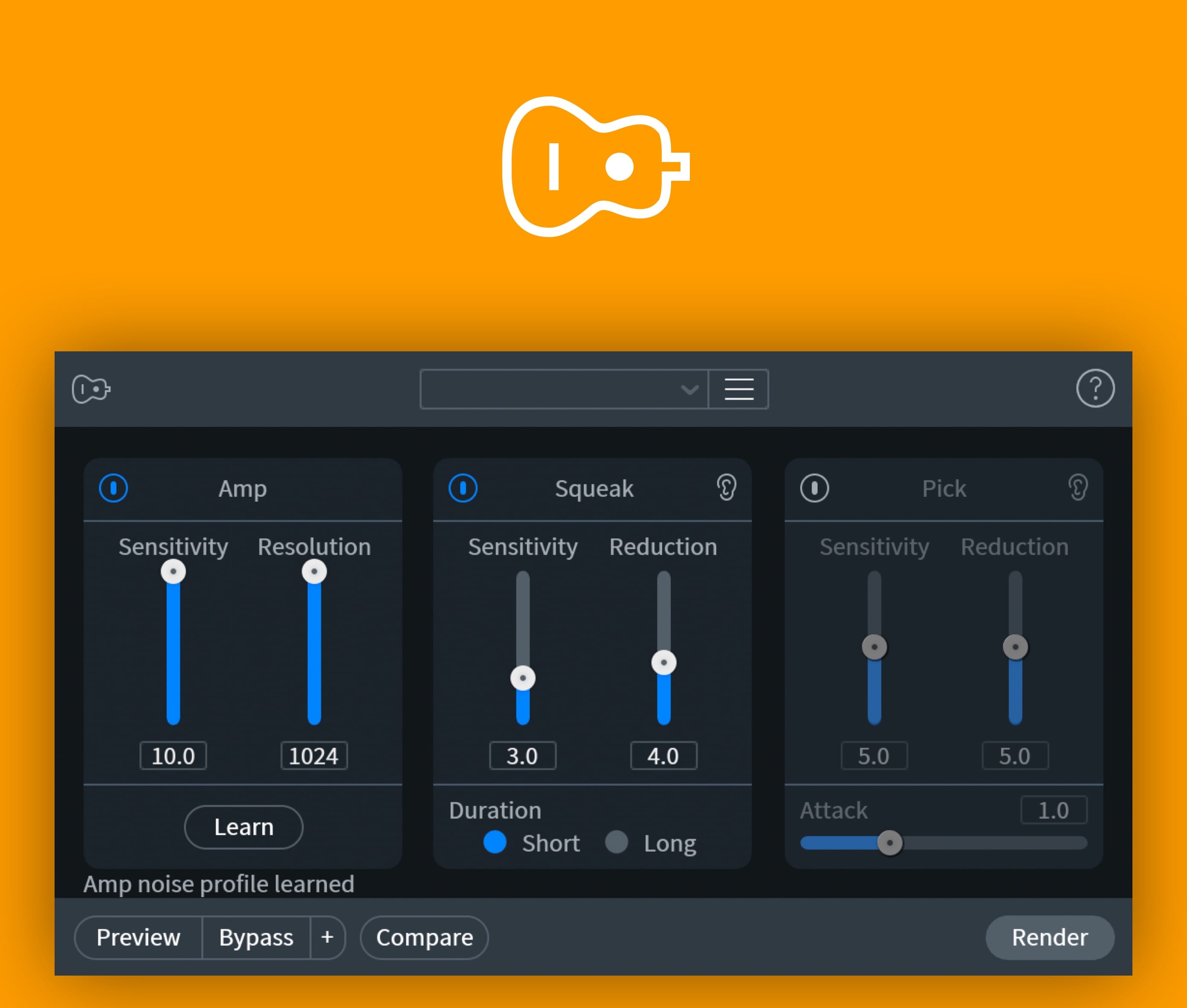 iZotope Guitar De-noise module