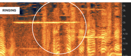 Ringing shown on a spectrogram