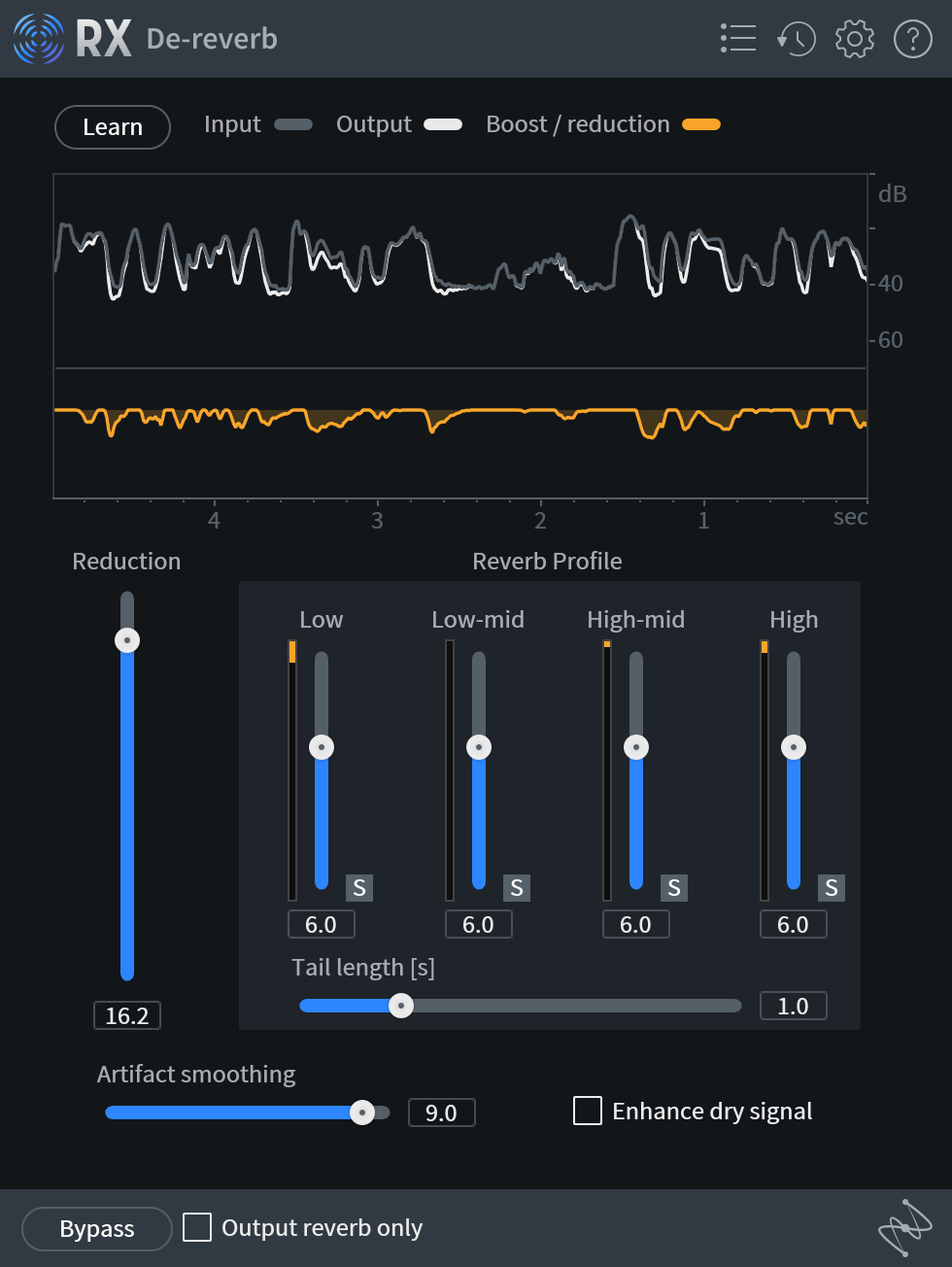 RX De-reverb plug-in